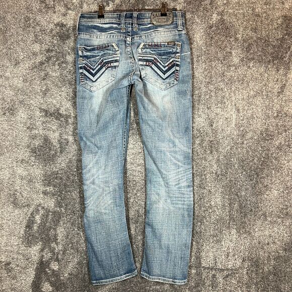 Salvage Jeans Mens 27S Blue Denim Havoc Slim Straight Light Wash Western Cowboy - Picture 2 of 9